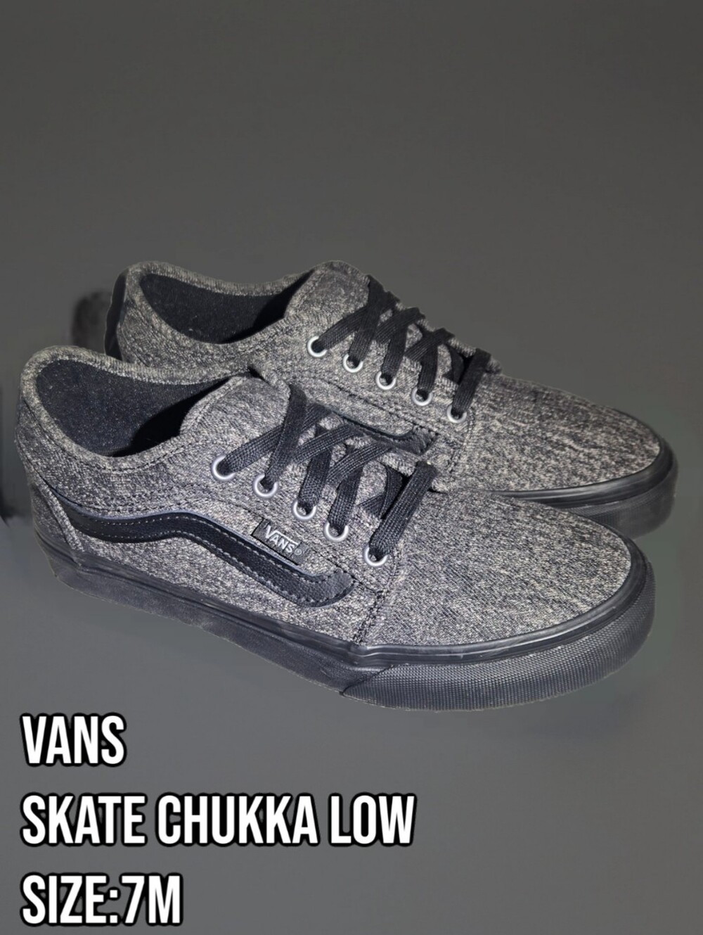 Vans Men’s Chukka Low Sneakers in Heathered Gray and Black